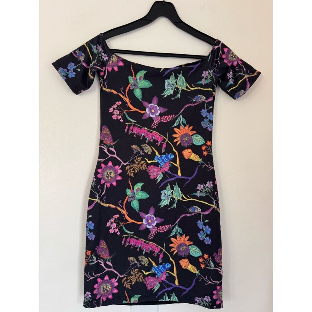 Adidas Originals The Poisonous Garden Reversible Off-the-Shoulder Dress XS - Picture 6 of 8